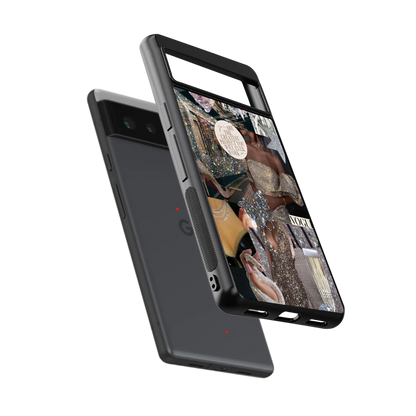Glam Chic sleek google pixel 6a cover with tempered glass back and TPU edges