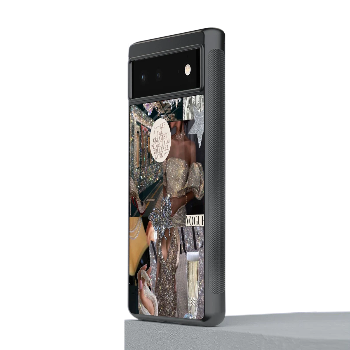 Glam Chic stylish phone case for google pixel 6a | glossy glass and slim fit