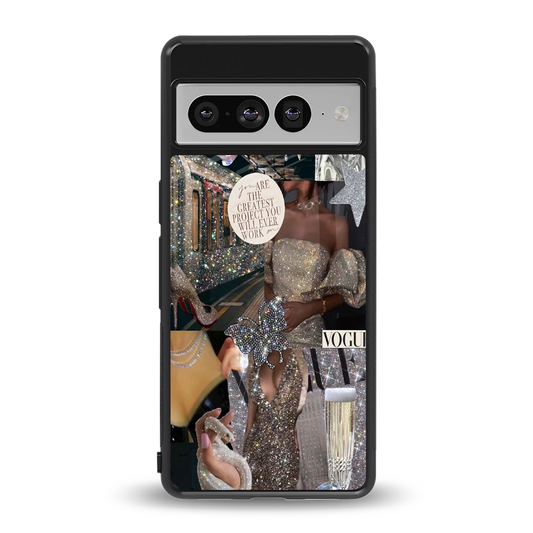Glam Chic back phone cover | glass case for google pixel 7 pro