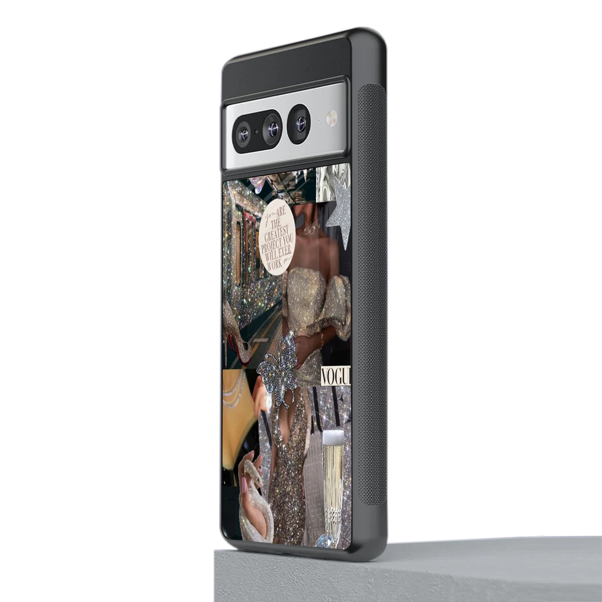 Glam Chic stylish phone case for google pixel 7 pro | glossy glass and slim fit