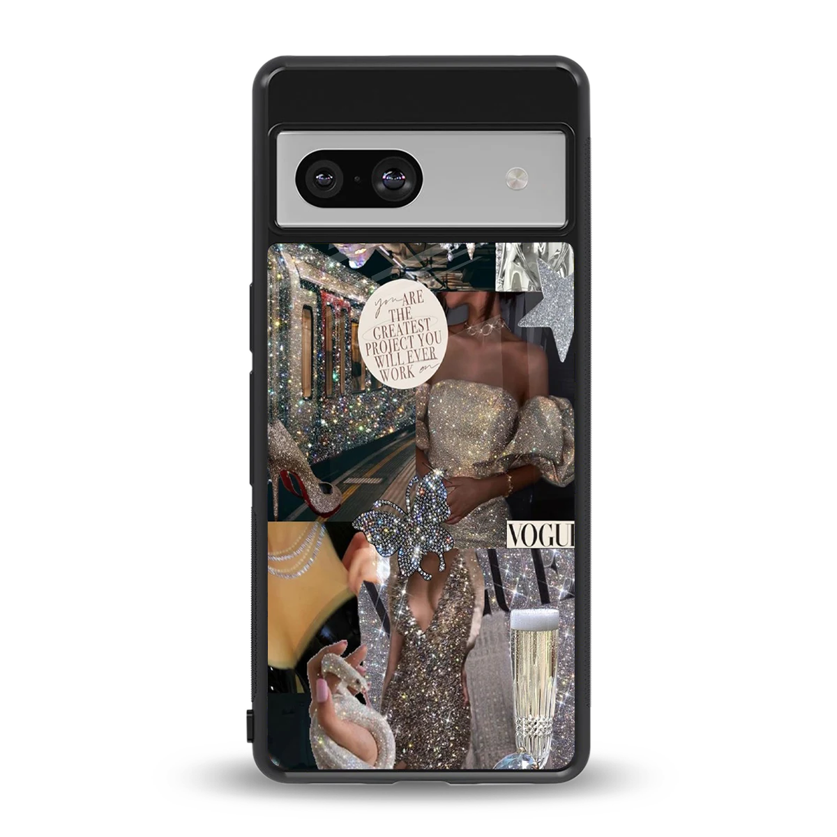 Glam Chic back phone cover | glass case for google pixel 7a