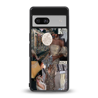 Glam Chic back phone cover | glass case for google pixel 7a