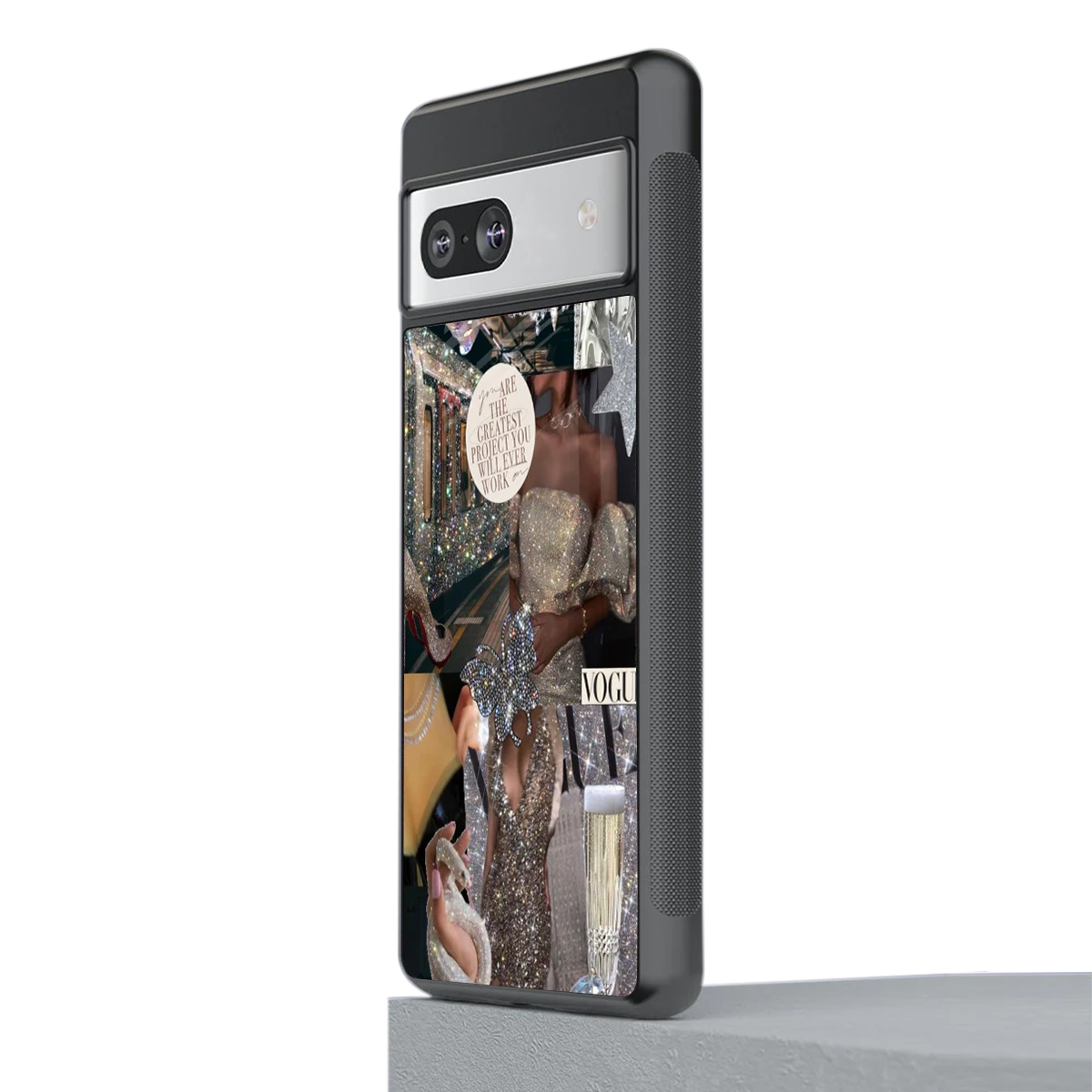 Glam Chic stylish phone case for google pixel 7 | glossy glass and slim fit