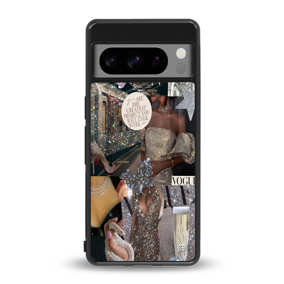 Glam Chic back phone cover | glass case for google pixel 8 pro