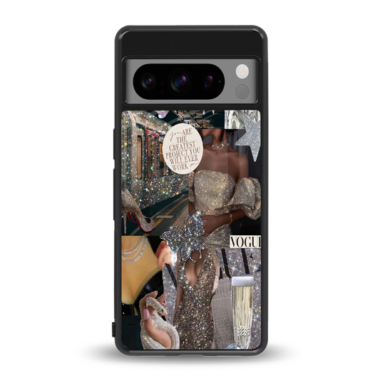 Glam Chic back phone cover | glass case for google pixel 8 pro