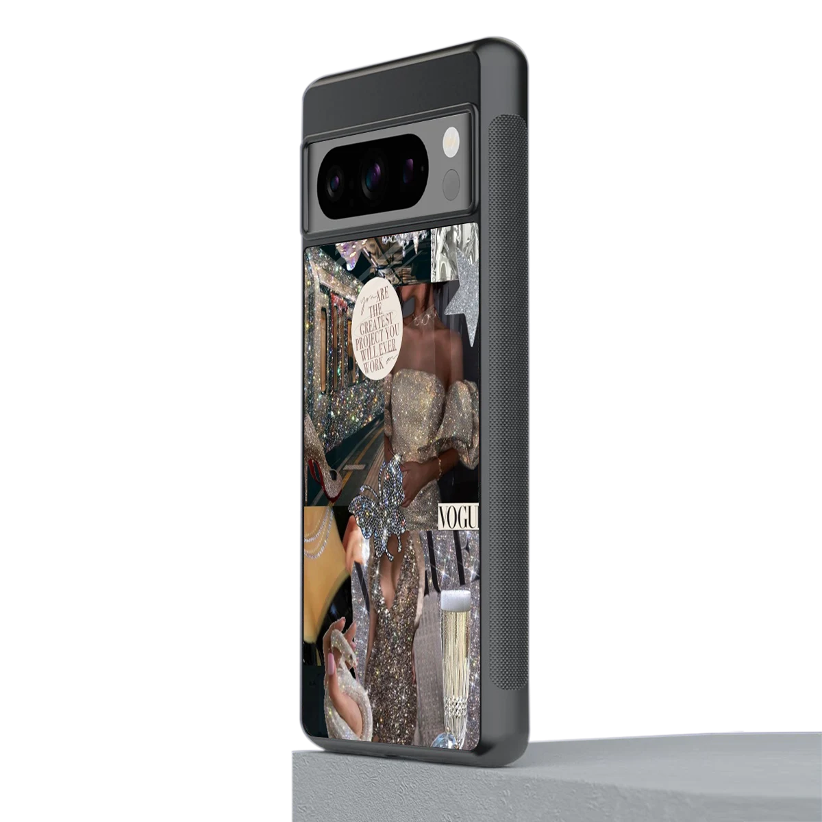 Glam Chic stylish phone case for google pixel 8 pro | glossy glass and slim fit