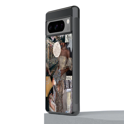 Glam Chic stylish phone case for google pixel 8 pro | glossy glass and slim fit