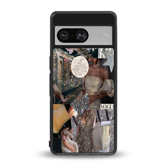 Glam Chic back phone cover | glass case for google pixel 8