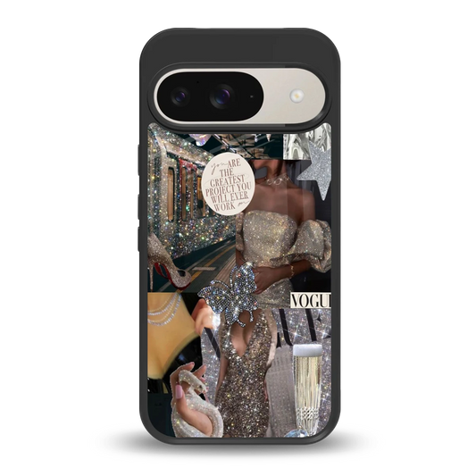 Glam Chic back phone cover | glass case for google pixel 9