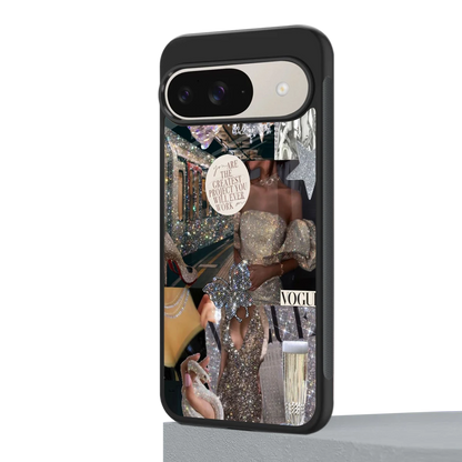 Glam Chic google pixel 9 mobile cover | shockproof glass phone case