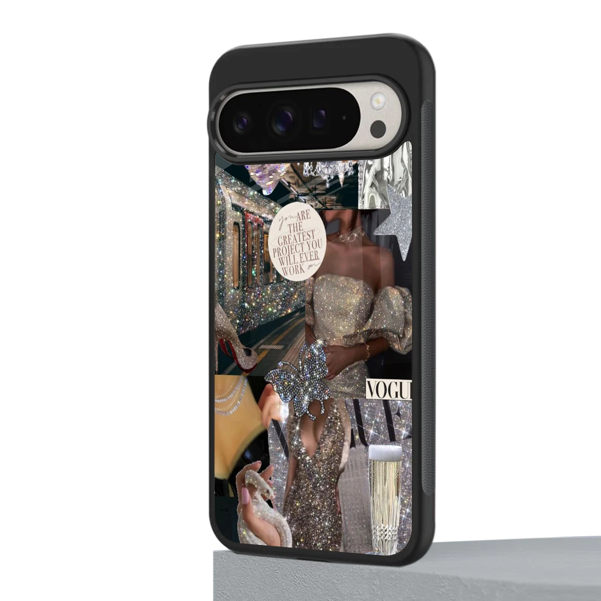 Glam Chic google pixel 9 pro mobile cover | shockproof glass phone case