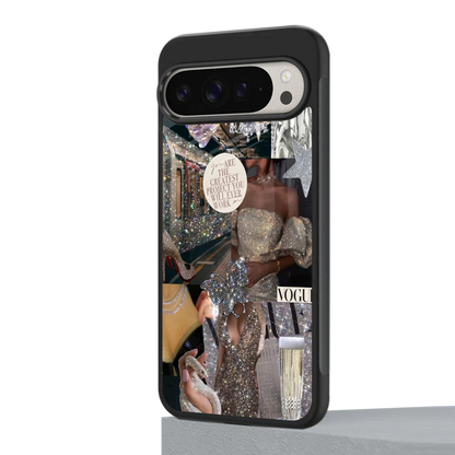 Glam Chic google pixel 9 pro mobile cover | shockproof glass phone case