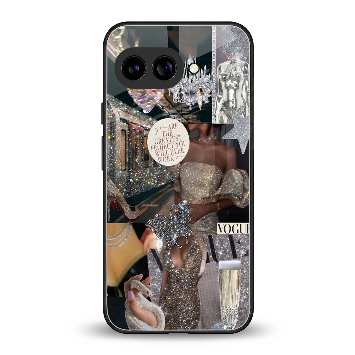 Glam Chic back phone cover | glass case for google pixel 10a