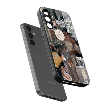 Glam Chic sleek samsung galaxy a55 5g cover with tempered glass back and TPU edges