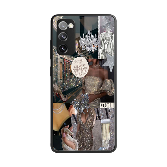Glam Chic back phone cover | glass case for samsung galaxy s20 fe