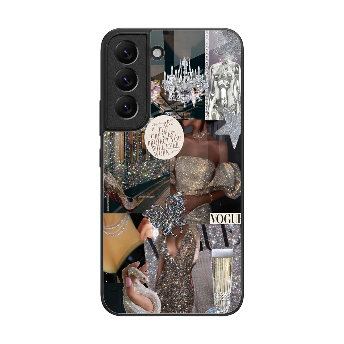Glam Chic back phone cover | glass case for samsung galaxy s22