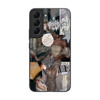 Glam Chic back phone cover | glass case for samsung galaxy s22