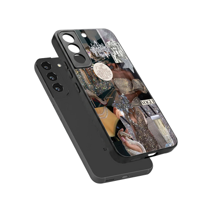 Glam Chic sleek samsung galaxy s22 cover with tempered glass back and TPU edges