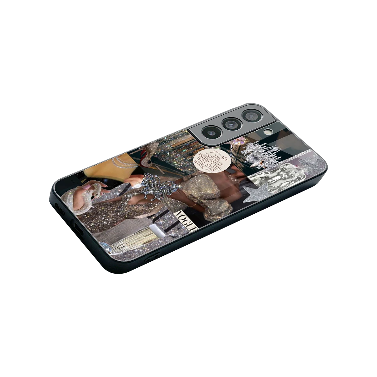 Glam Chic stylish phone case for samsung galaxy s22 | glossy glass and slim fit