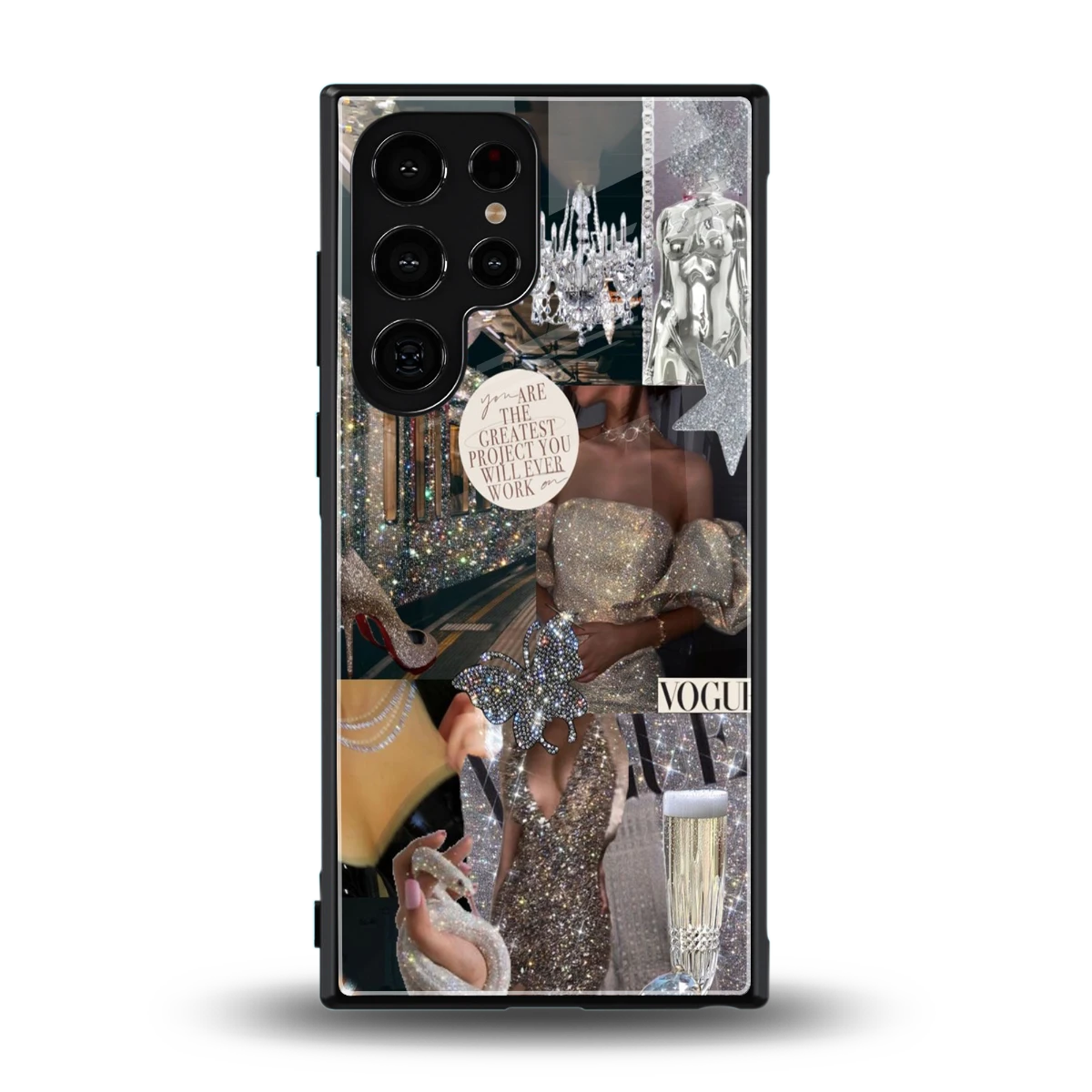 Glam Chic back phone cover | glass case for samsung galaxy s23 ultra