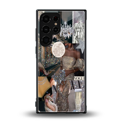 Glam Chic back phone cover | glass case for samsung galaxy s23 ultra