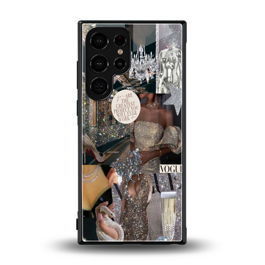 Glam Chic back phone cover | glass case for samsung galaxy s24 ultra
