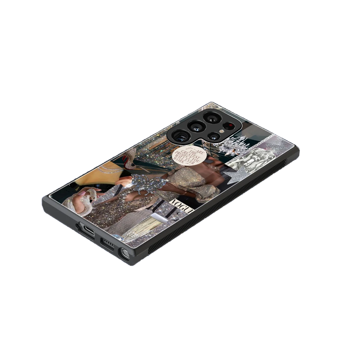 Glam Chic stylish phone case for samsung galaxy s23 ultra | glossy glass and slim fit