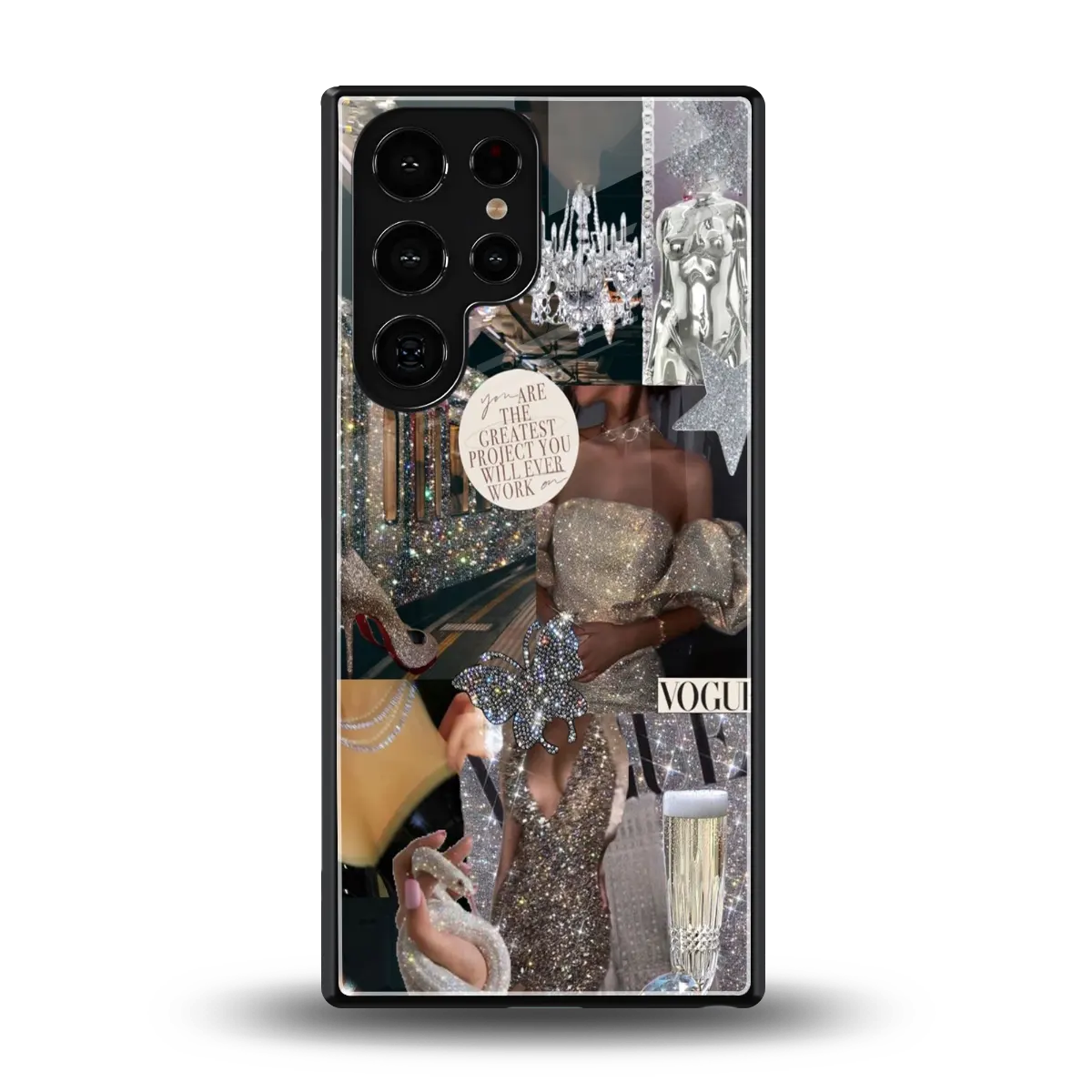 Glam Chic back phone cover | glass case for samsung galaxy s26 ultra