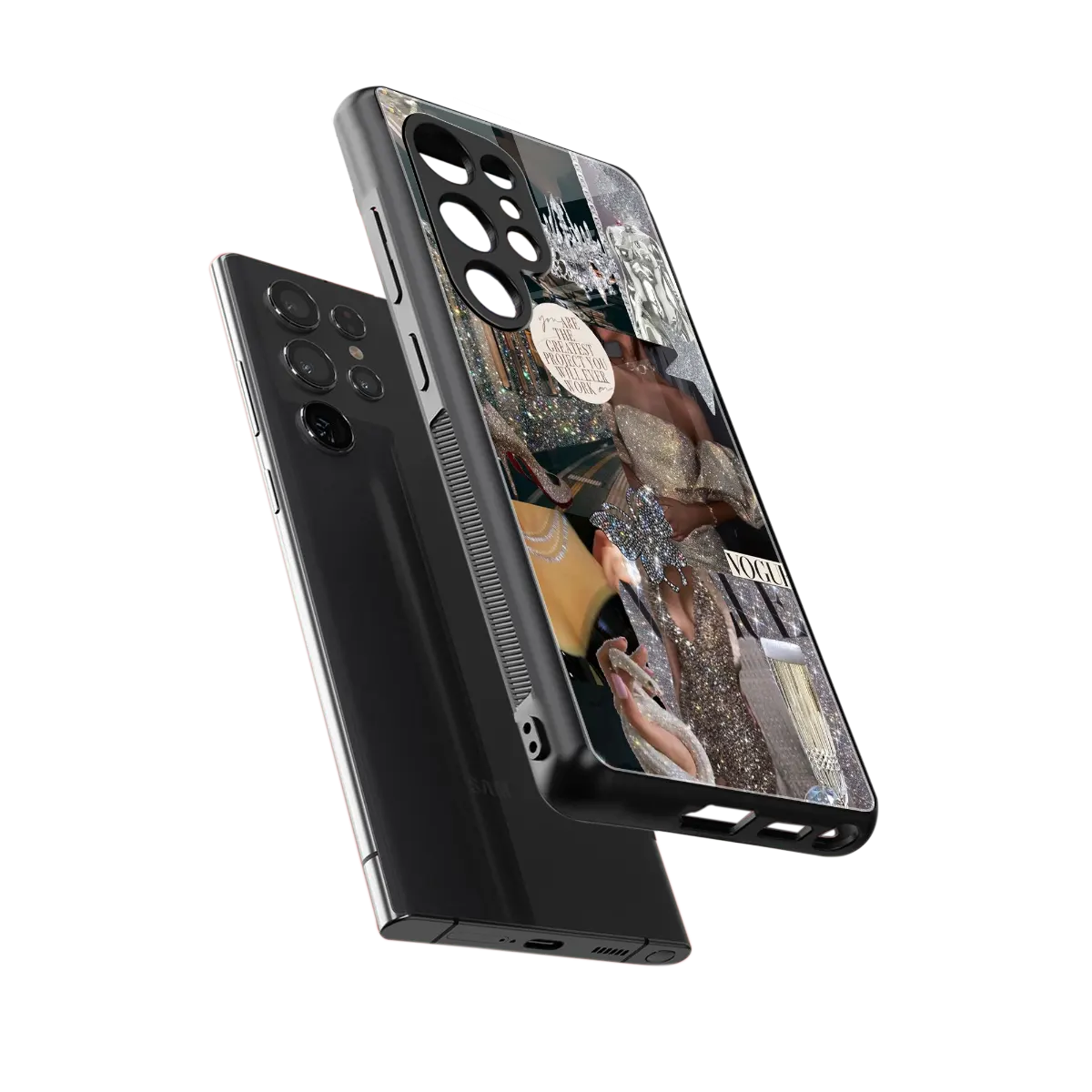 Glam Chic sleek samsung galaxy s26 ultra cover with tempered glass back and TPU edges