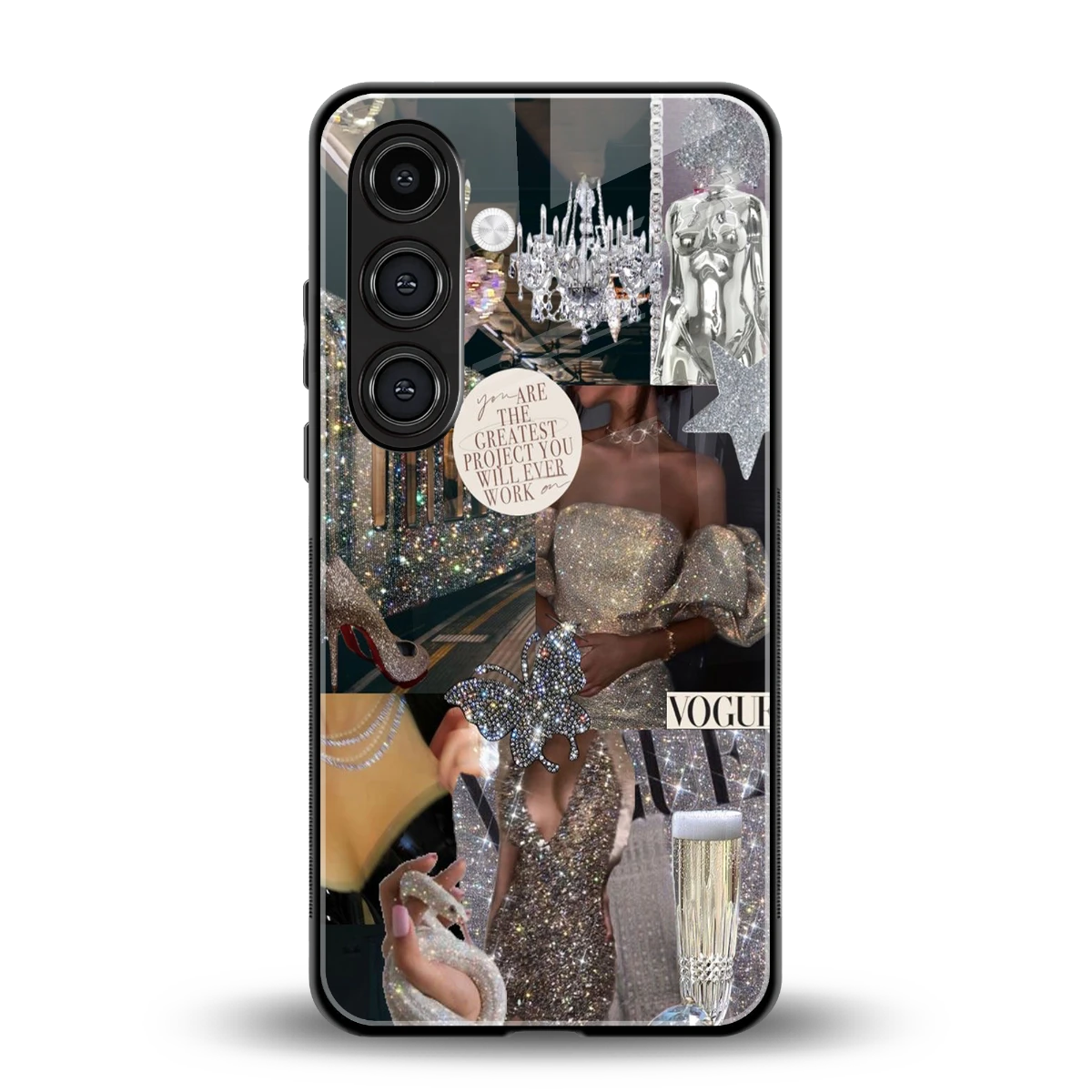 Glam Chic back phone cover | glass case for samsung galaxy s25 fe