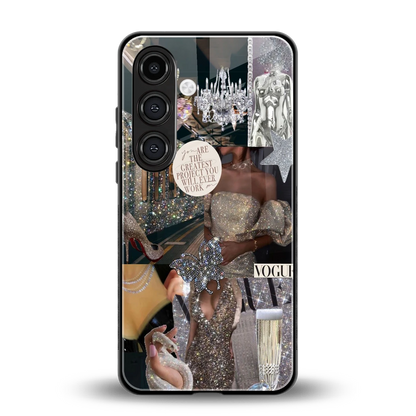 Glam Chic back phone cover | glass case for samsung galaxy s25 fe