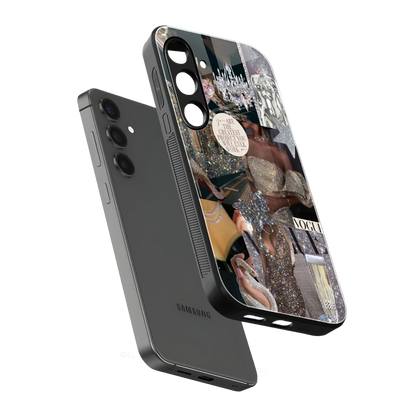 Glam Chic sleek samsung galaxy s25 cover with tempered glass back and TPU edges