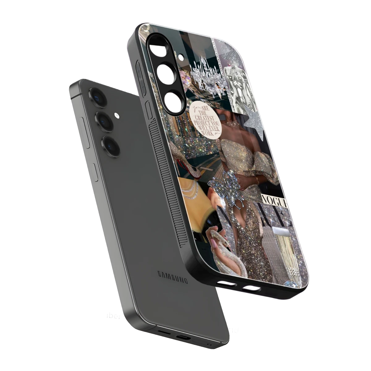 Glam Chic sleek samsung galaxy s25 fe cover with tempered glass back and TPU edges