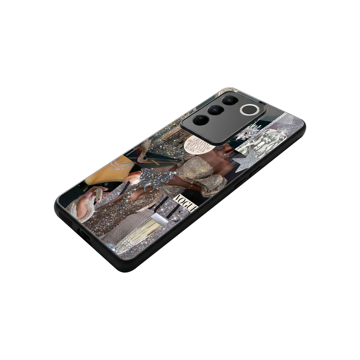 Glam Chic stylish phone case for vivo v27 5g | glossy glass and slim fit