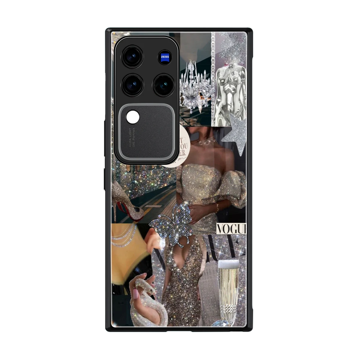 Glam Chic back phone cover | glass case forvivo v30 pro