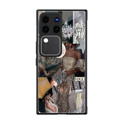 Glam Chic back phone cover | glass case forvivo v30 pro