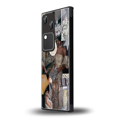 Glam Chic vivo v30 mobile cover | shockproof glass phone case