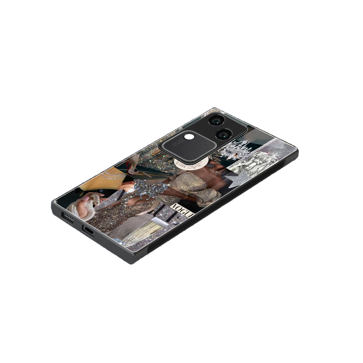 Glam Chic stylish phone case for vivo v30 | glossy glass and slim fit