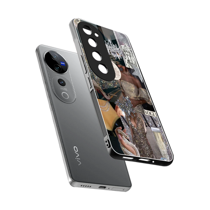 Glam Chic sleek vivo v40 pro cover with tempered glass back and TPU edges