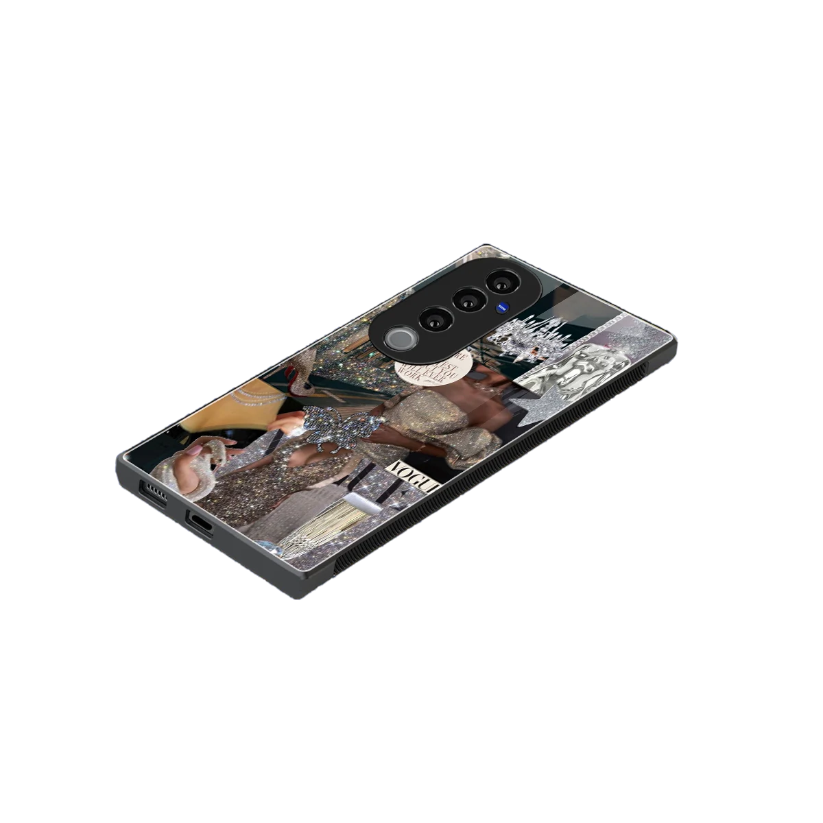 Glam Chic stylish phone case for vivo v40 pro | glossy glass and slim fit