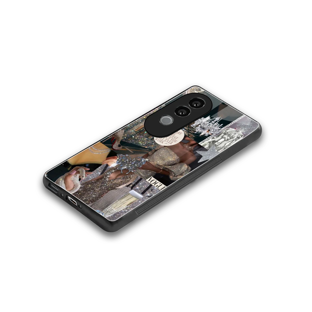 Glam Chic stylish phone case for vivo v40e | glossy glass and slim fit