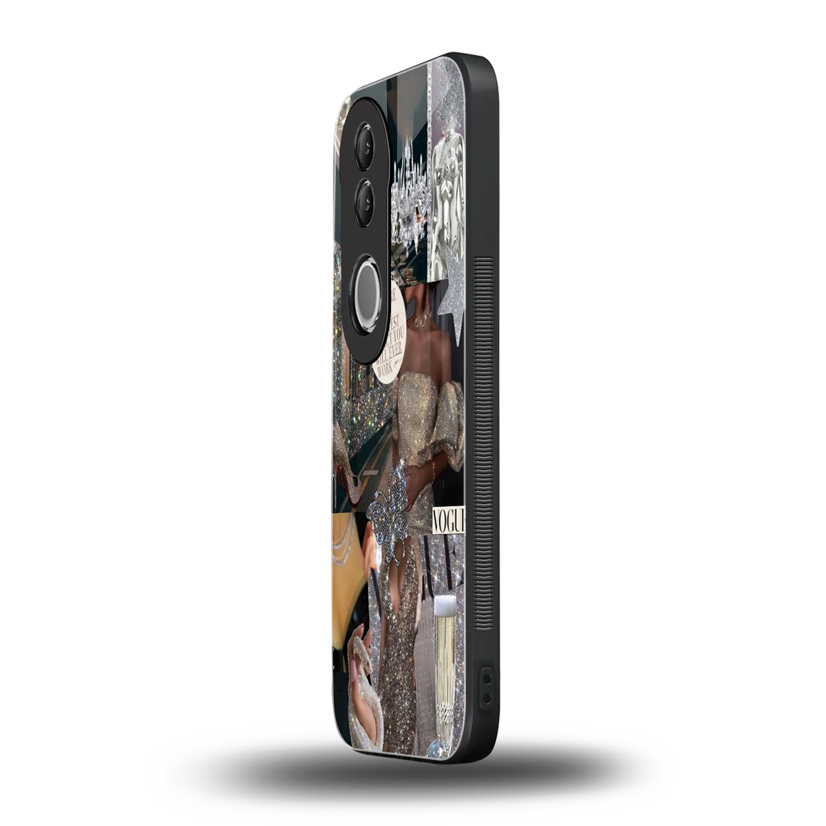 Glam Chic vivo v50 mobile cover | shockproof glass phone case