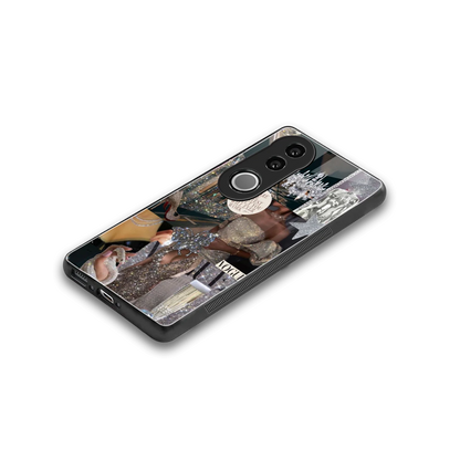Glam Chic stylish phone case for vivo v50 | glossy glass and slim fit