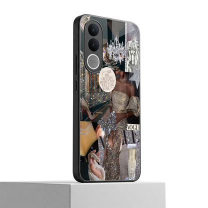Glam Chic vivo v70 fe mobile cover | shockproof glass phone case