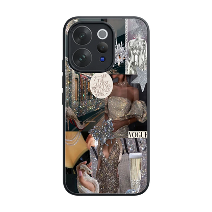 Glam Chic back phone cover | glass case for vivo v70