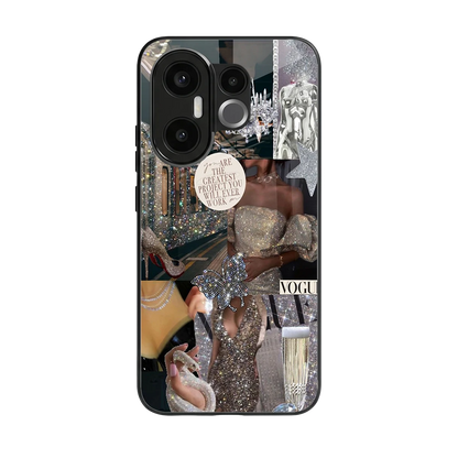 Glam Chic back phone cover | glass case for vivo x200 fe