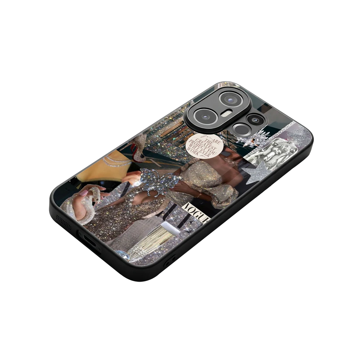 Glam Chic stylish phone case for vivo x200 fe | glossy glass and slim fit