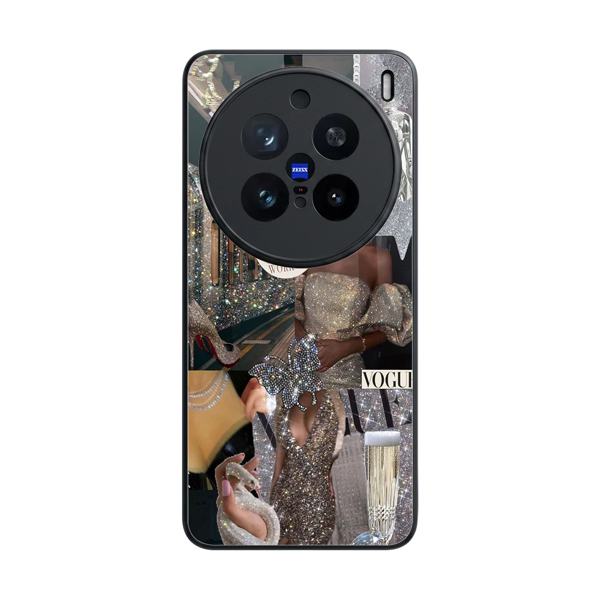 Glam Chic back phone cover | glass case for vivo x200 pro
