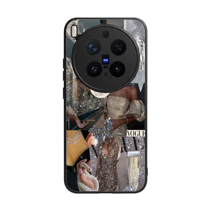 Glam Chic back phone cover | glass case for vivo x300 pro