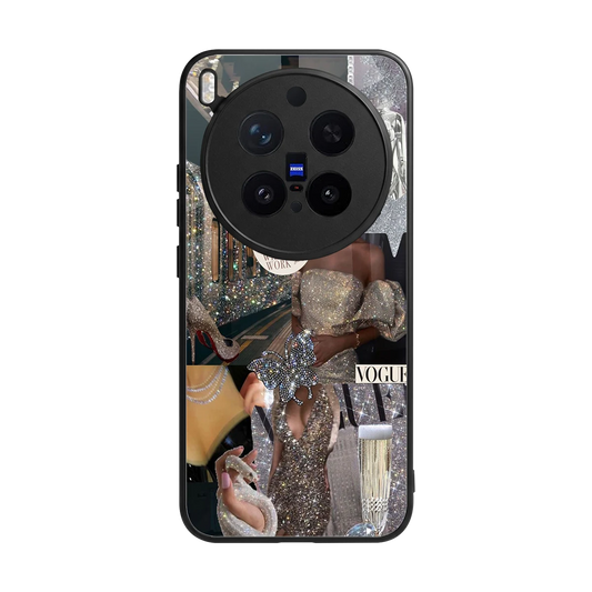 Glam Chic back phone cover | glass case for vivo x300 pro